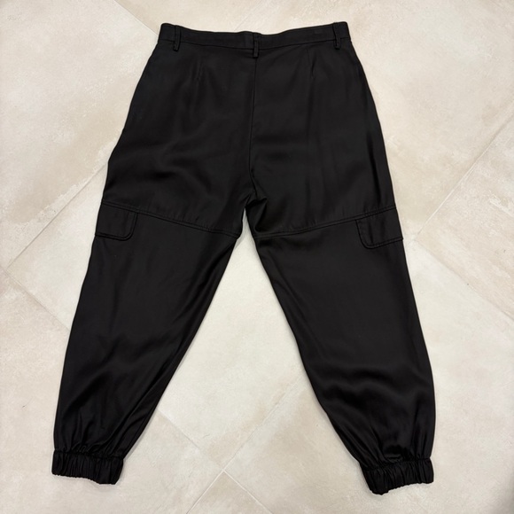 All Saints Pants - ALL SAINTS BLACK CARGO SATIN FINISH